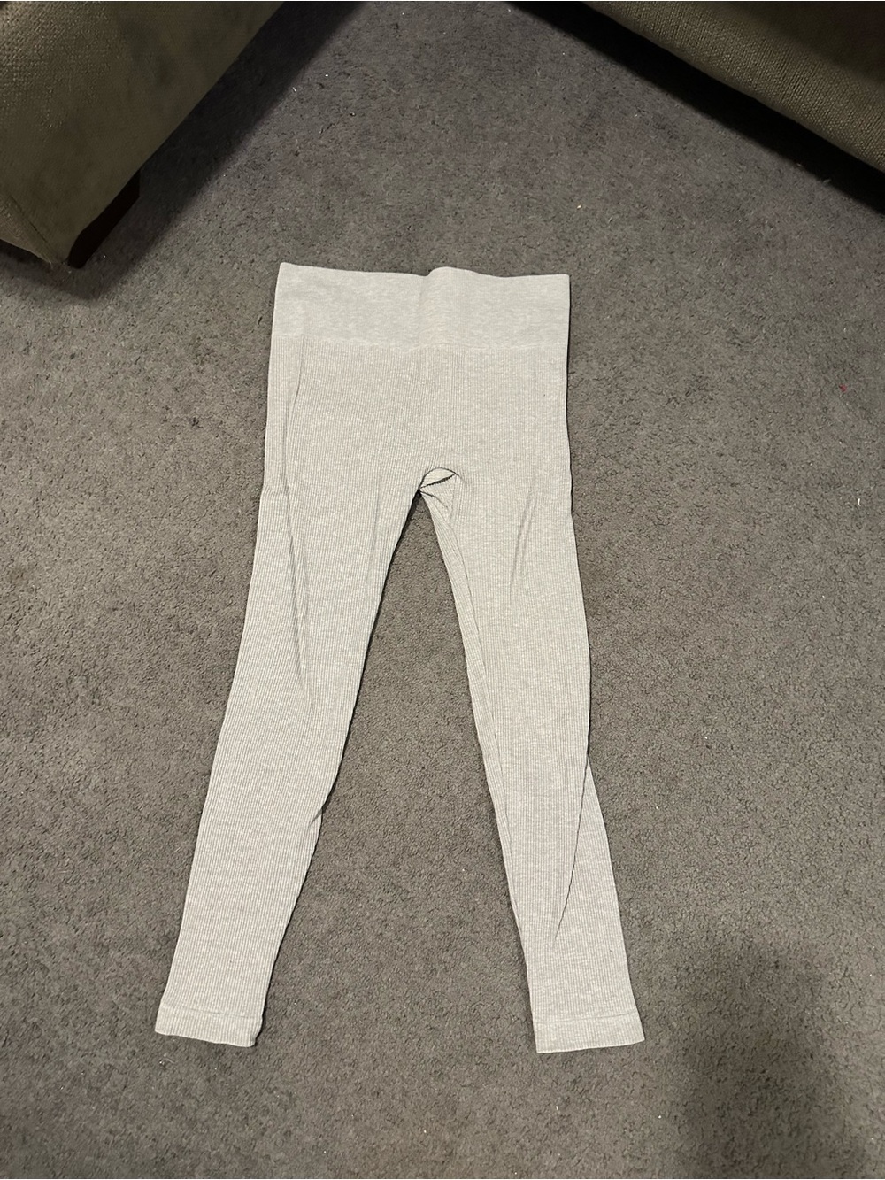 Ardene Light Grey Ribbed Seamless Leggings Women’s Size Large